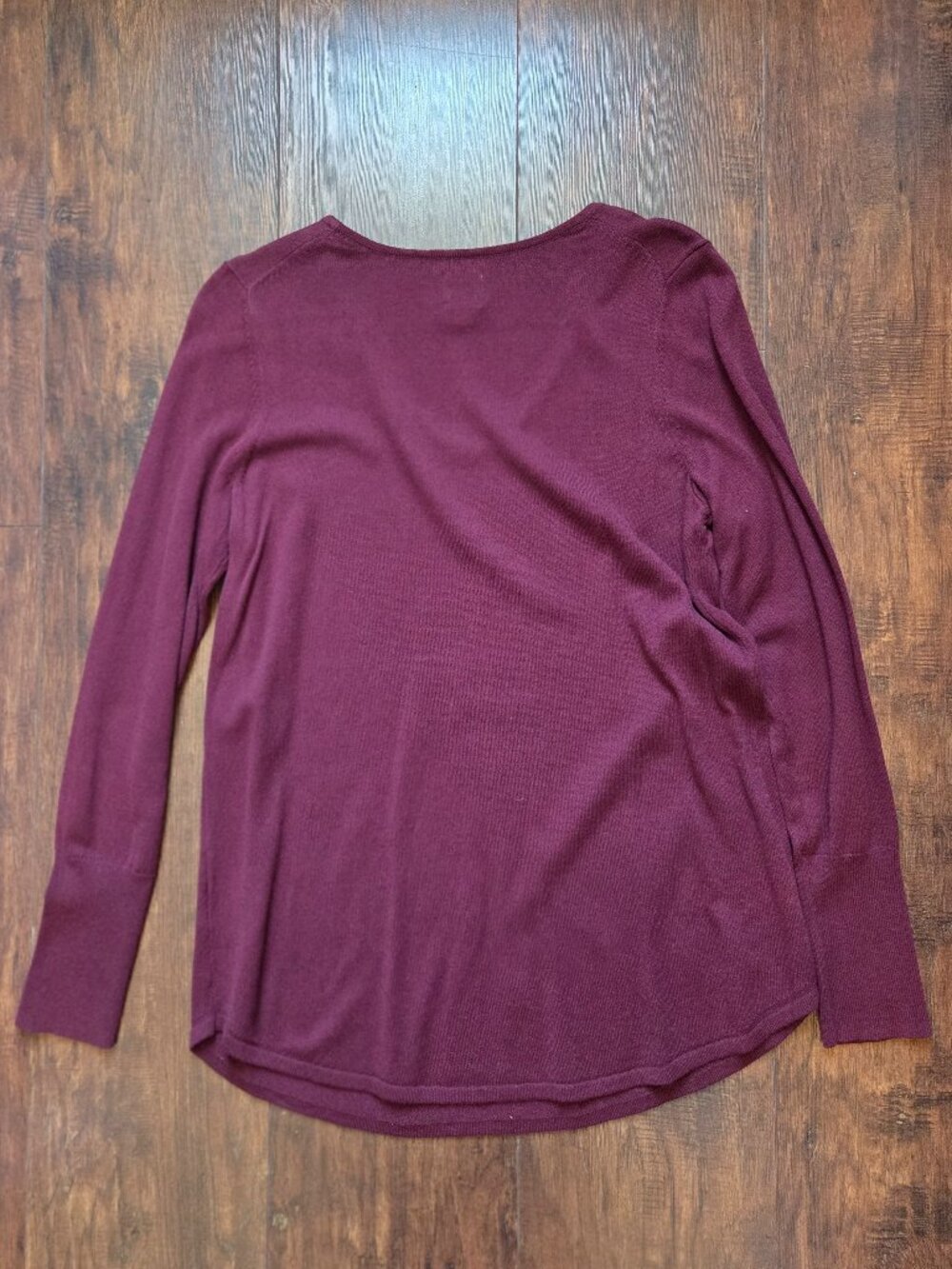 NIC+ZOE Burgundy Vital V-Neck Sweater Small Maroon - Picture 4 of 10
